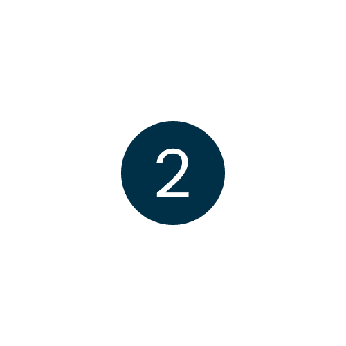 The number "2" inside a blue circle.