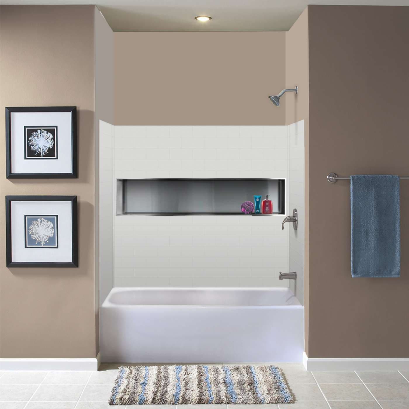A Monterey Tub and Wall Kit in the White color.